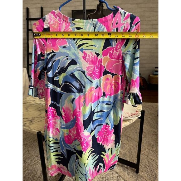 Lilly Pulitzer Sophie UPF 50 Ruffle High Tide Tropicolada Dress Size L - Picture 4 of 6